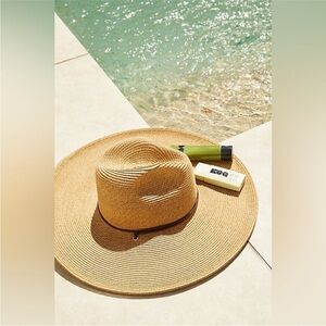 Free People Tan Wide-Brim Hat